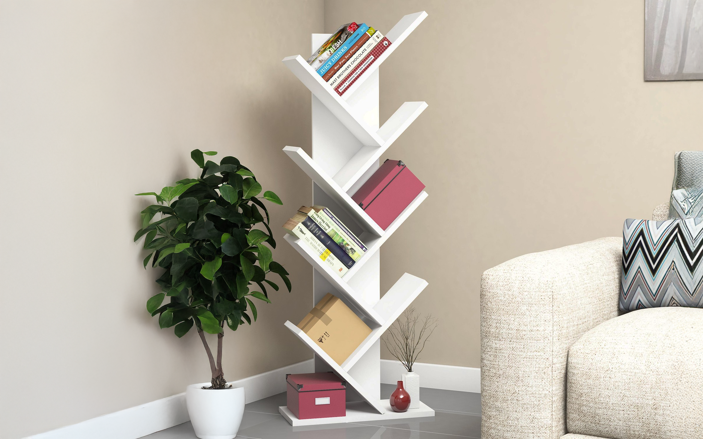 Etajera Riki, alb  1